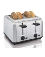 Toaster: 4-Slice Brushed Stainless Steel; Hamilton Beach