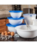 Storage Bowl Set: 8 pc. plastic w/lids