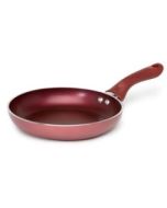 9.5" Ceramic Fry Pan; Red Candy Red / White