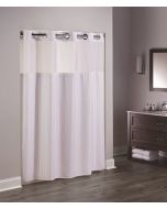 Hookless Double H WHITE Shower Curtain: 71x74 w/short Snap In Liner