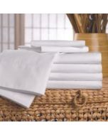 Ultra Touch TwinXL Flat 68 x 110 White; Blue Hem 1S16700;  66x105-Finish