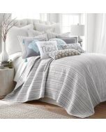 Quilt Set: Bondi Stripe Grey -KING, w/2 King Shams