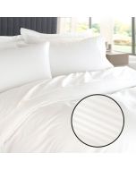 Duvet Cover: Patrician Stripe T-250 94 x 94 QUEEN White