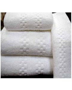 Viceroy Bath Mat; 9.5#/dz; White;  Checkered Dobby Border