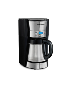 Coffee Maker: 10-cup w/ Thermal Carafe; Programmable; Black/Silver