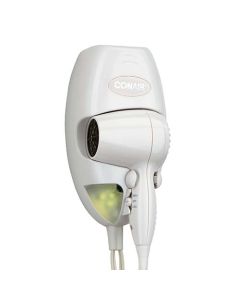 Wall Mount Hair Dryer (White) 1600 Watt w/ Night Light