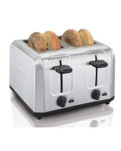 Toaster: 4-Slice Brushed Stainless Steel; Hamilton Beach