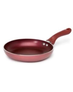 11" Ceramic Fry Pan; Red Candy Red / White
