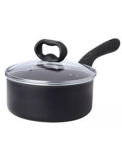 Evolve 3qt Sauce Pan w/ Glass Lid; Black Non-Stick