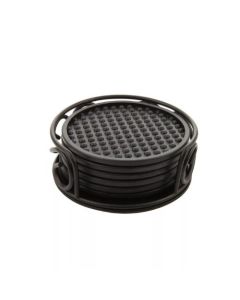 Coaster Set; Scroll Black Boxed; 6/Set