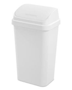 Wastebasket: 13.2 gal. w/Swing Top; White (Discontinued - available while suplies last)