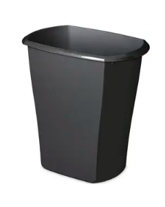 Wastebasket: 3 Gallon Rect.  BLACK (bath)