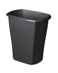 Wastebasket: 10 gal. Rect.  BLACK (Kitchen)