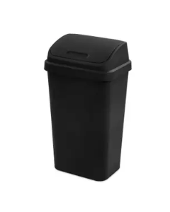 Wastebasket: 13 gal. Swing Top  BLACK