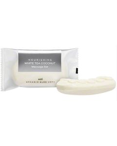 Infuse' - Massage Bar infused with refreshing White Tea Coconut for spa-inspired cleanse. Eco-friendly 1.75 oz. (50g.) per case, ideal for hotels, resorts, and vacation rentals. Case of 200