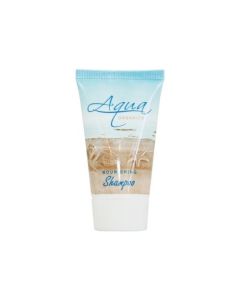 Aqua Organics Shampoo, green tea scented for a refreshing cleanse. Enriched with aloe, honey & olive oil. Paraben / Gluten-free. 1 fl. oz. tubes in case, ideal for eco-friendly hospitality. Case of 300