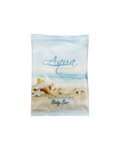 Aqua Organics Body Bar, green tea scented for a refreshing cleanse. Enriched with aloe, honey & olive oil. Paraben / Gluten-free. 1 oz. bar in case, ideal for eco-friendly hospitality. Case of 500