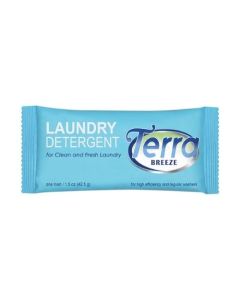 Terra Breeze Laundry Detergent offers eco-conscious, paraben-free 1.5 oz. powder packs, luxurious vacation rental amenities in single-use format. Case of 150.