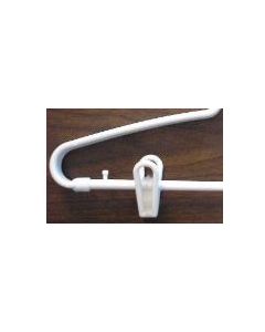 White Plastic Skirt Clips - Strong grip, smooth ABS build; perfect for plastic hangers, skirts & pants in bulk hotel supplies or vacation rental amenities. Case of 100.
