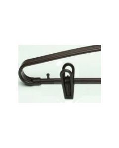Brown Plastic Skirt Clips - Strong grip, smooth ABS build; perfect for plastic hangers, skirts & pants in bulk hotel supplies or vacation rental amenities. Case of 100.