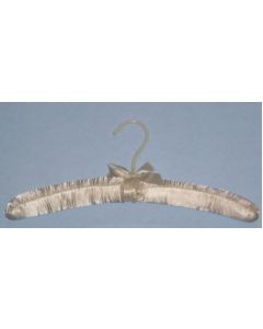 Satin Padded Hanger - Regular Vinyl Coated Hook - Ivory. Case of 100