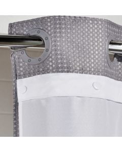 Boutique Hookless Replacement Liner only WHITE; 70x72; Snaps on (Fits Boutique 77" curtain)