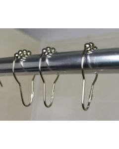 ShowCurHooks-Stainless Steel 4 ABS Roller Pin Nickel Plated Hooks; Set of 12