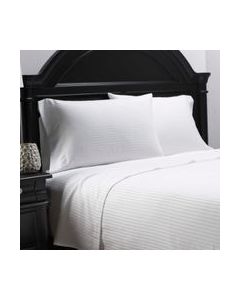 T-250 Millennium Stripe Queen Pillow Case 44 x 40; White ; 20x34 Finished 60/40 blend 1S21625