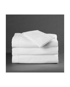 T-250 Millennium Stripe King 15" Fitted 78x80x15; White 1cm twill weave stripe; 60/40 blend;1S21637