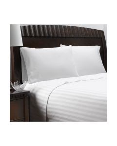 Top Cover: Woven Stripe TWIN 72 x 114; 2cm White Tone on Tone stripe