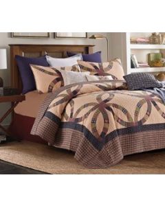Quilt Set: Wedding Ring QUEEN quilt; Includes 2 shams; packaged in clear zippered poly bag.