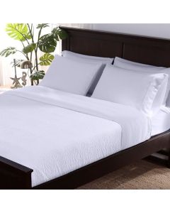 Classic Seersucker Top Sheet King White 112 x 111; 185 GSM 16340-KG-061