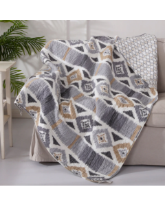 Quilted Throw: Santa Fe ,Cotton, 50"x60" Reversible