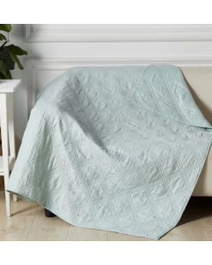Quilted Throw: Washed Linen Spa